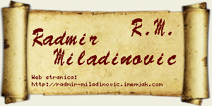 Radmir Miladinović vizit kartica